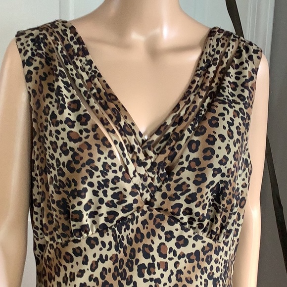 HELENE BLAKE Lepord print, sleeveless dress.  Size 12 - Picture 3 of 10